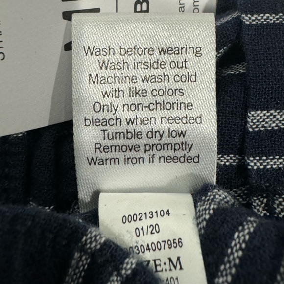 Sonoma Navy & Silver Striped Straight Leg Mid Rise Pants Size M New With Tags - Picture 14 of 16